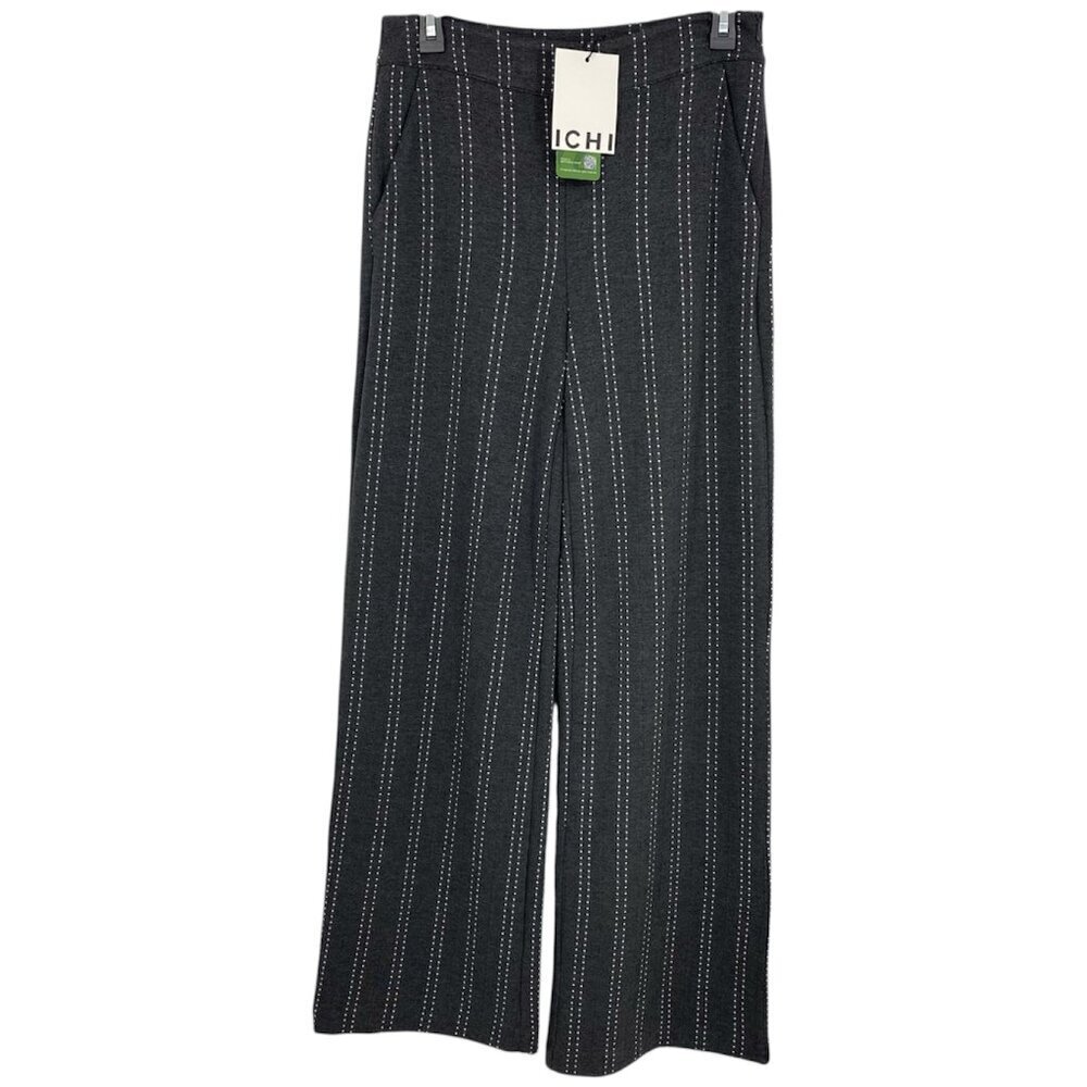 Ichi Ihruti Wide Leg Dark Gray Pants Trousers Sm - Picture 2 of 13